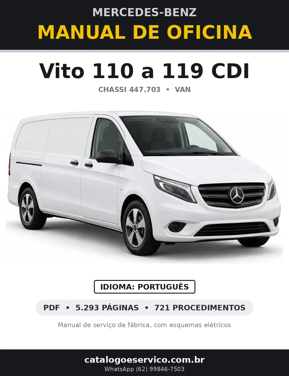 Capa do manual de oficina Mercedes-Benz Vito 110 a 119 CDI (447.703)