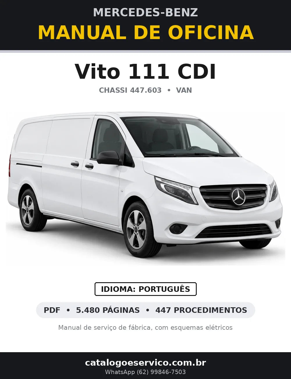 Capa do manual de oficina Mercedes-Benz Vito 111 CDI (447.603)
