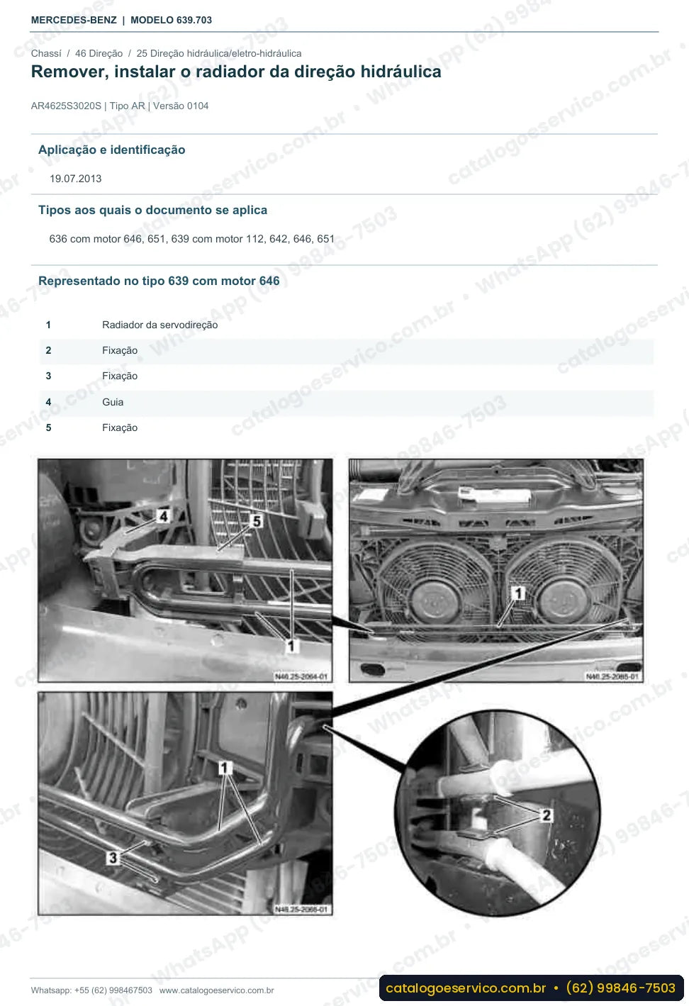 Página de procedimento do manual de oficina Mercedes-Benz Vito 111 CDI