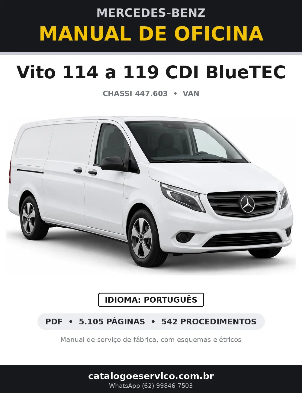 Capa do manual de oficina Mercedes-Benz Vito 114 a 119 CDI BlueTEC (447.603)