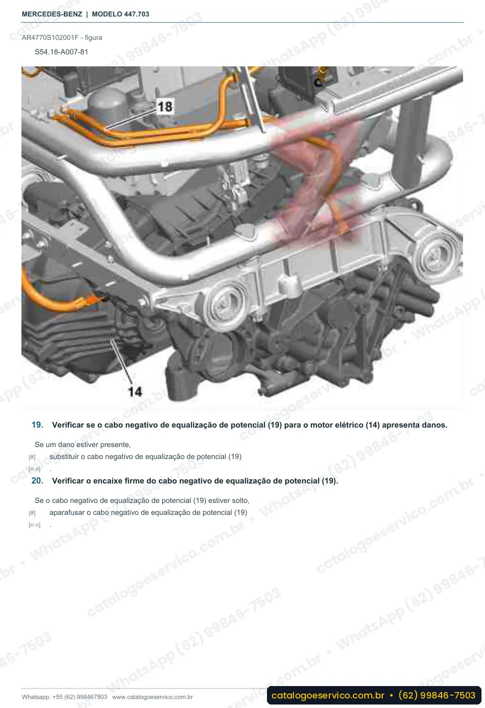 Página de procedimento do manual de oficina Mercedes-Benz Vito 114 CDI (447.703)