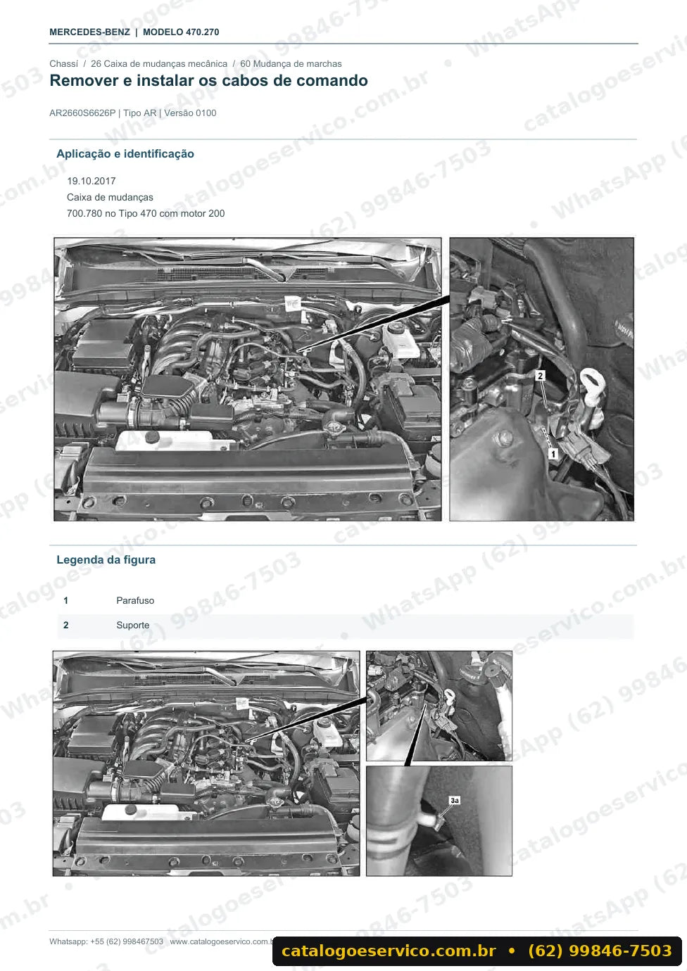 Página de procedimento do manual de oficina Mercedes-Benz X 200 (W470)