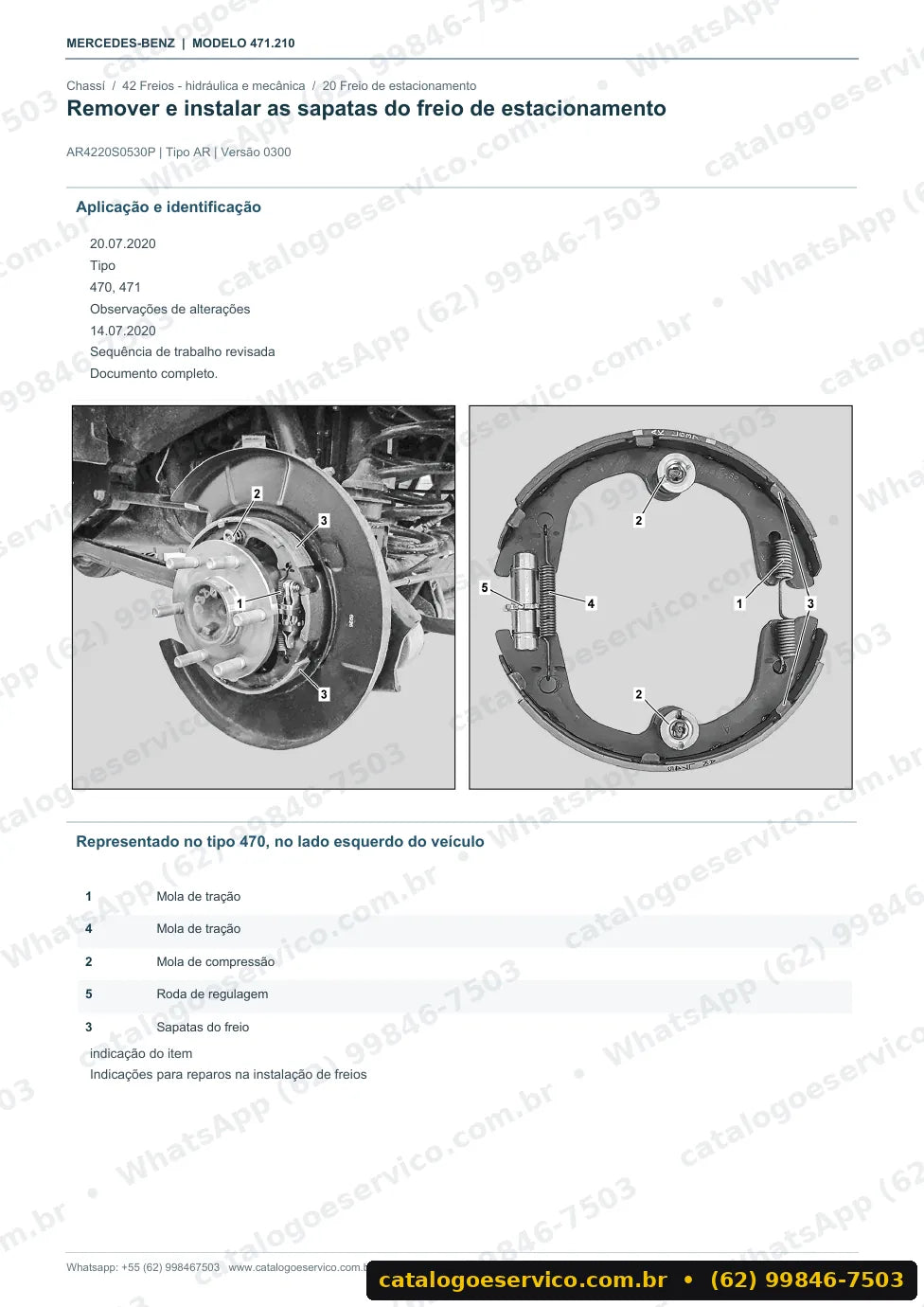 Página de procedimento do manual de oficina Mercedes-Benz X 220 d (W470)