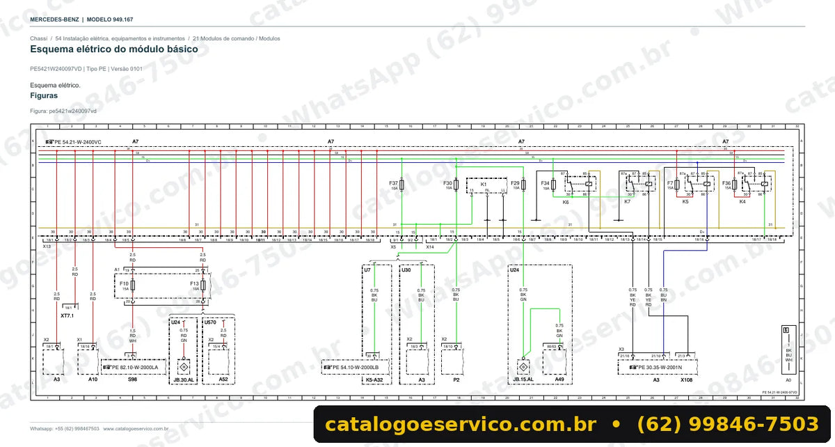 Página de esquema elétrico do manual Mercedes-Benz Zetros S 2743 A