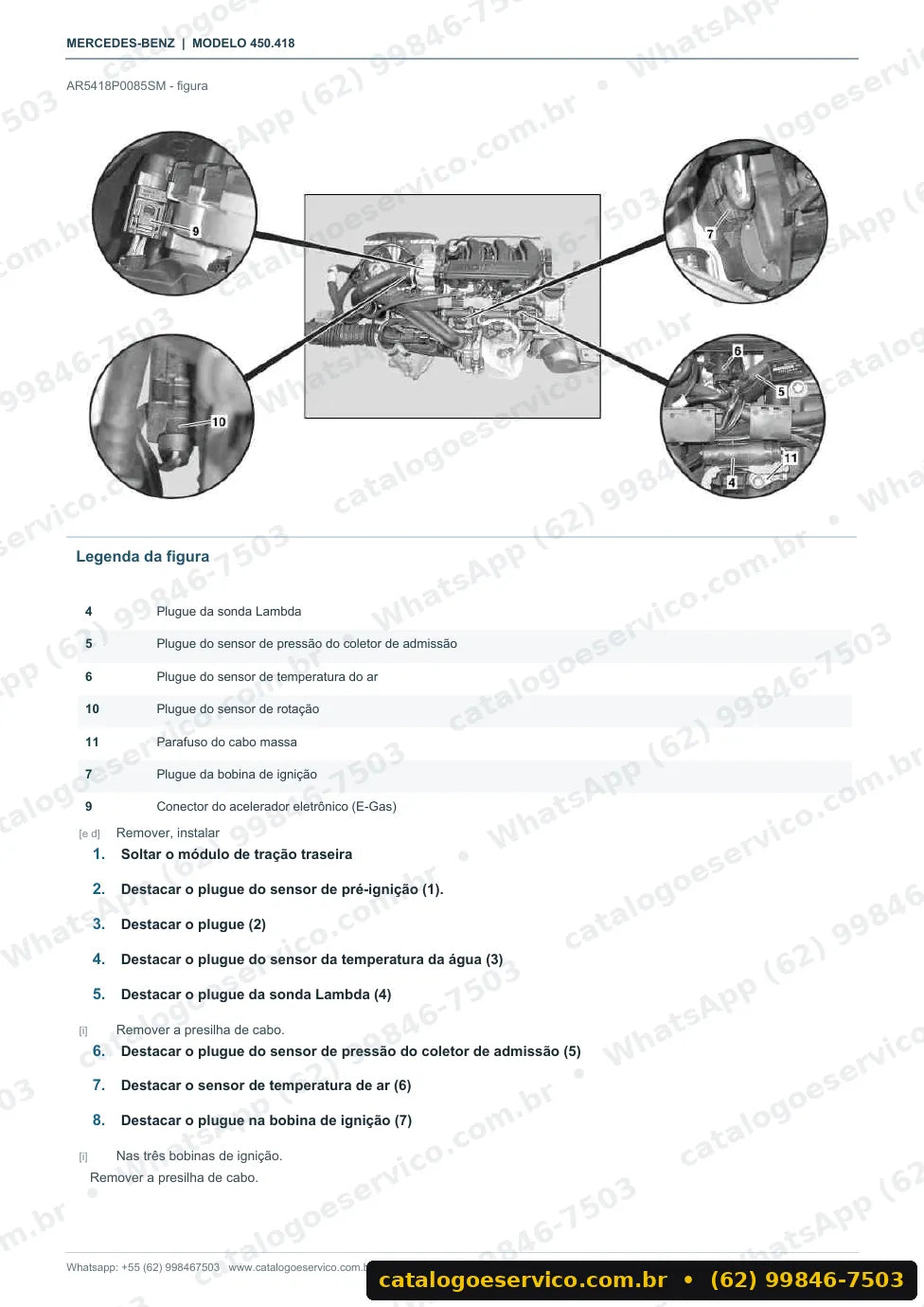 Página de procedimento do manual de oficina smart smart crossblade (W450)