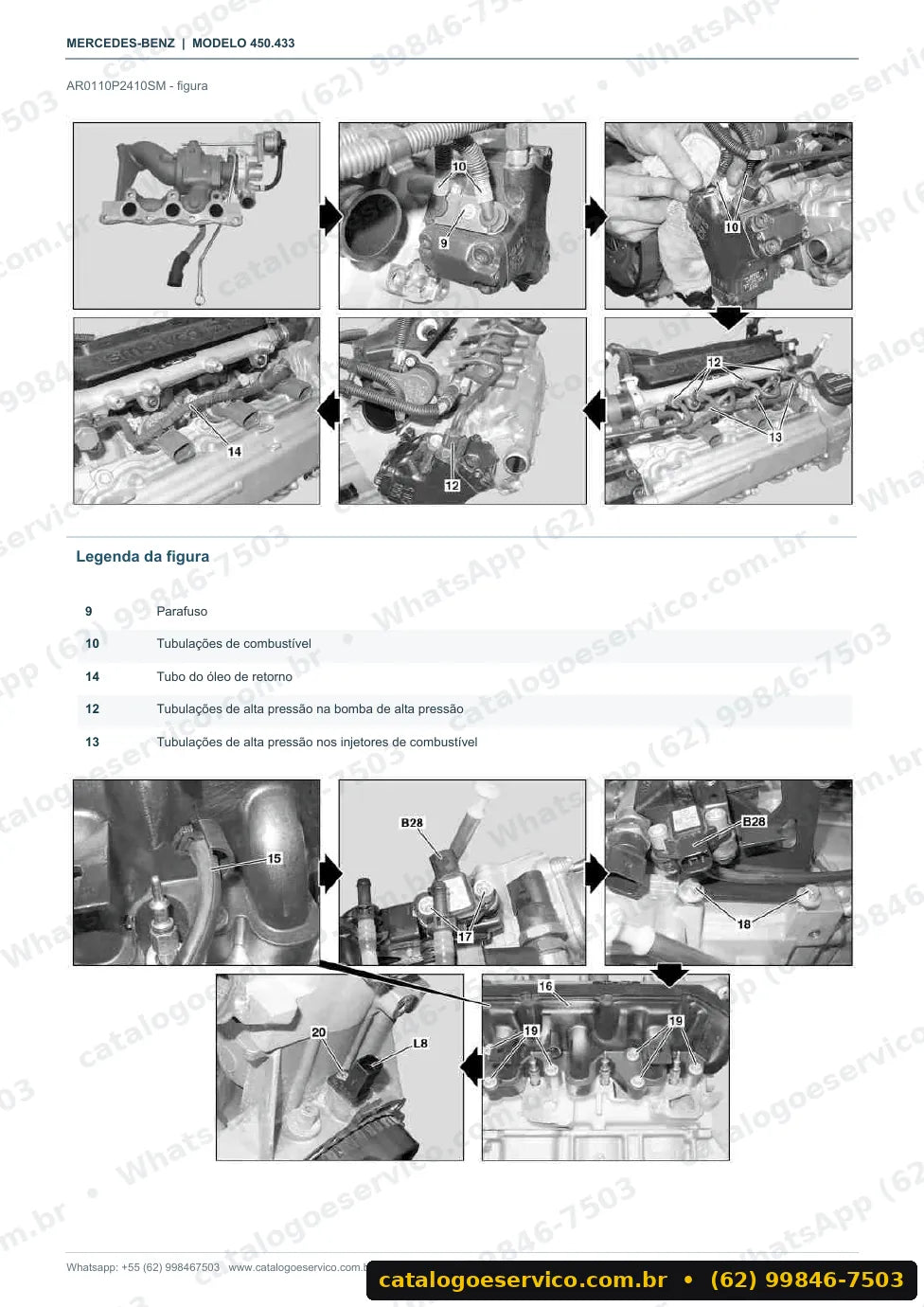 Página de procedimento do manual de oficina smart smart fortwo cabrio (W450)