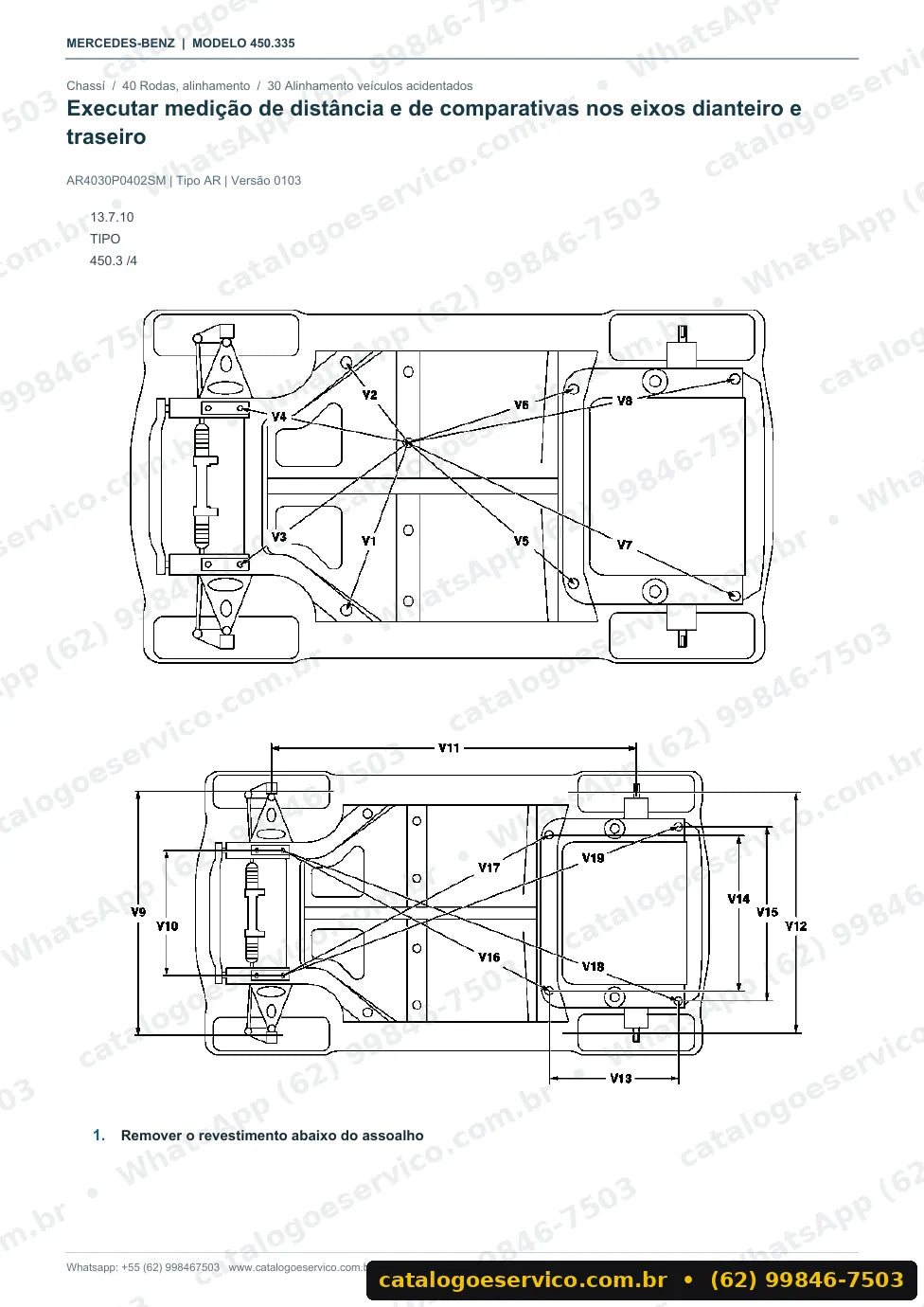 Página de procedimento do manual de oficina smart smart fortwo coupé (W450)