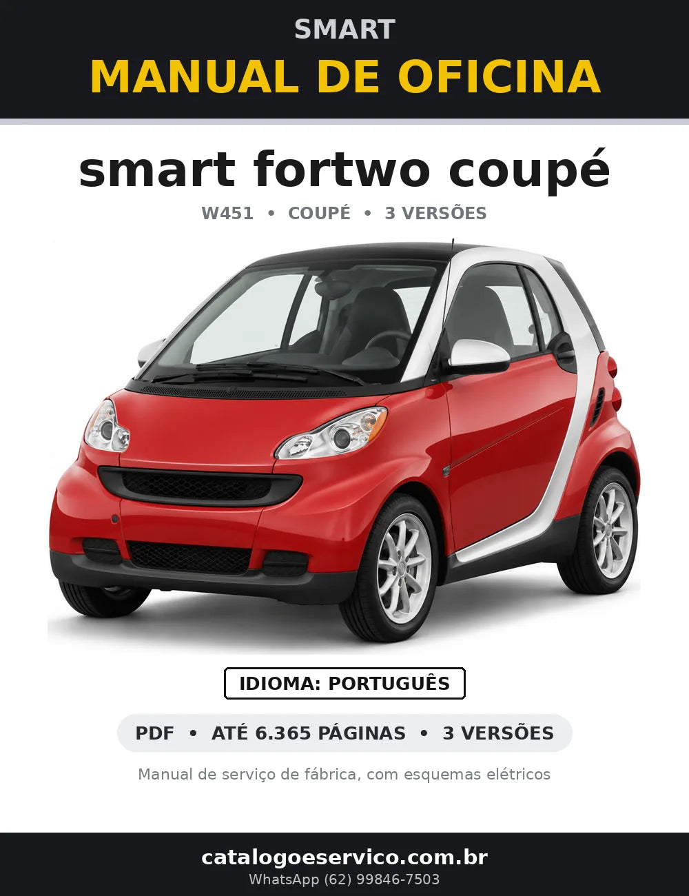 Capa do manual de oficina smart fortwo coupé (W451)