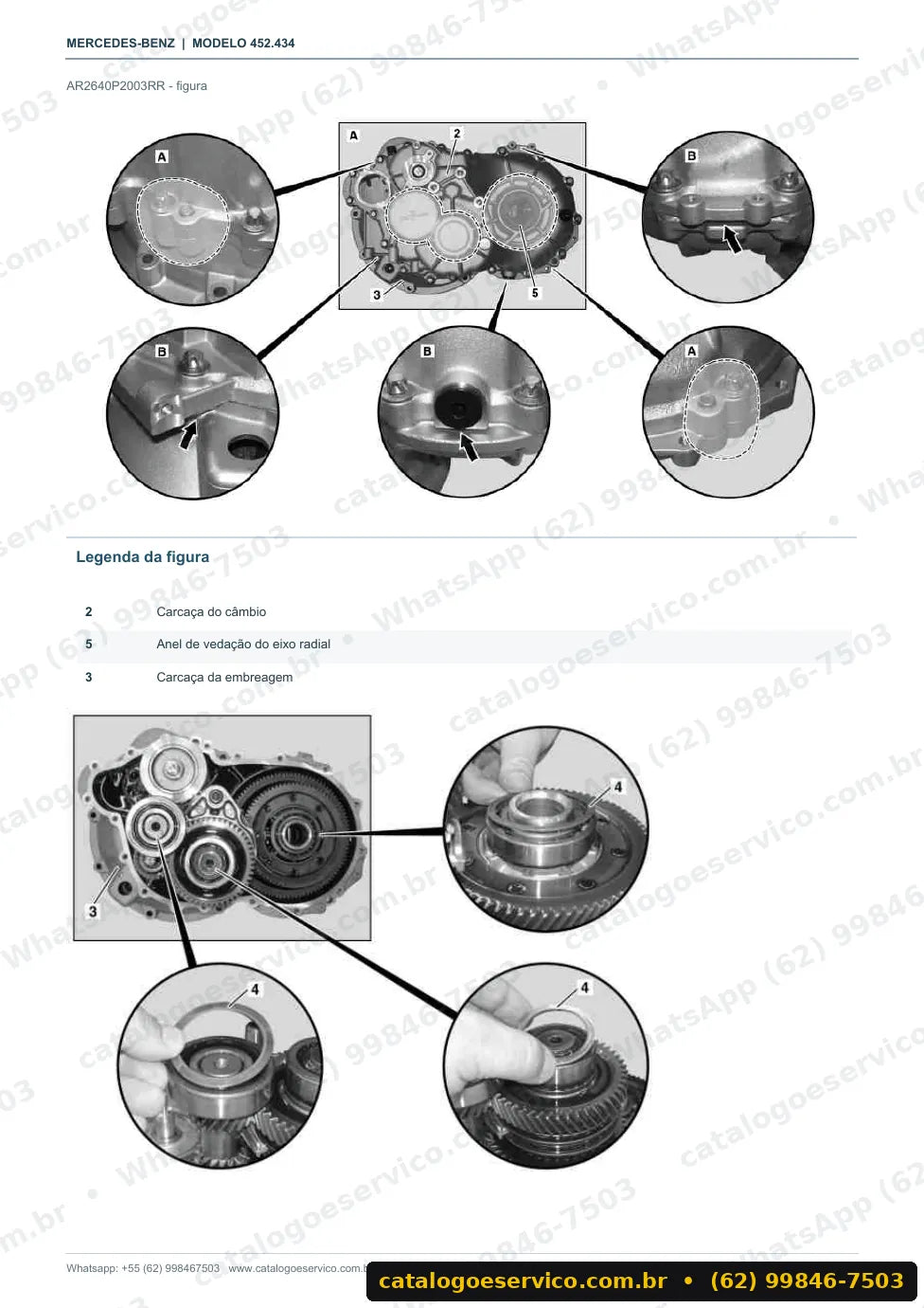 Página de procedimento do manual de oficina smart smart roadster (W452)