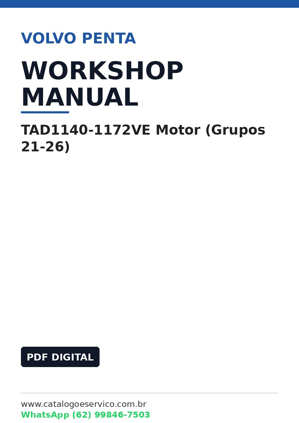 Manual de Oficina Volvo Penta TAD1140-1172VE Motor (Grupos 21-26)