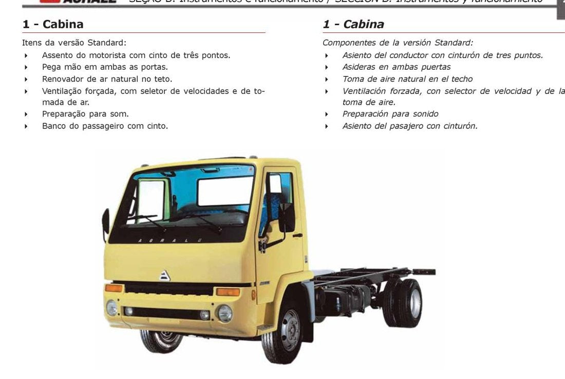 Manual de Operação Agrale Caminhão 8500 TCA / 8500 CD E-MEC (Euro II/III) - Caminhão - página 2