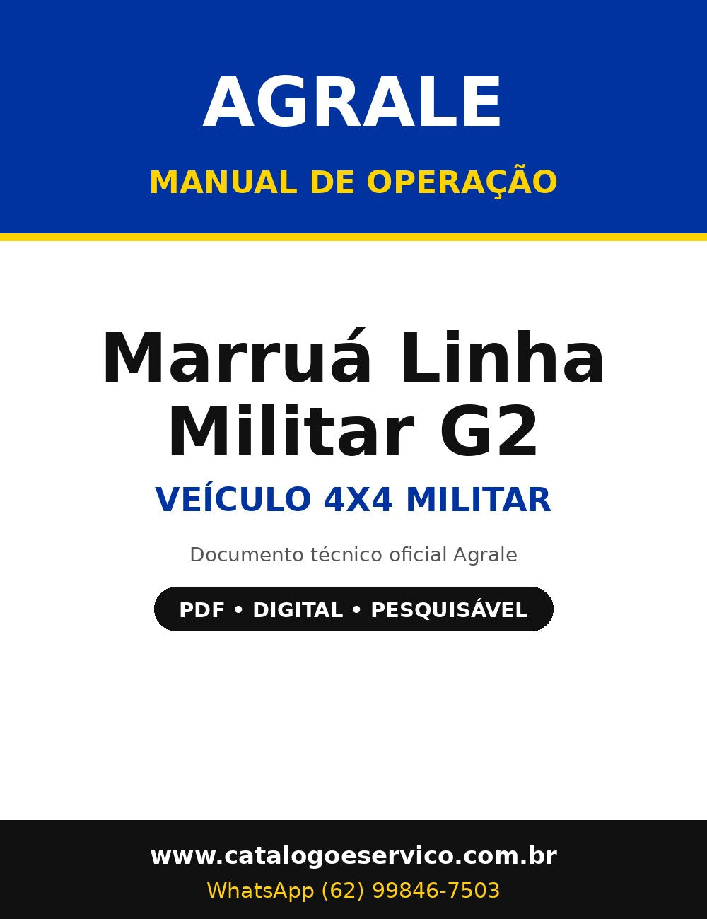 Manual de Operação Agrale Marruá Linha Militar G2 - Veículo 4x4 Militar