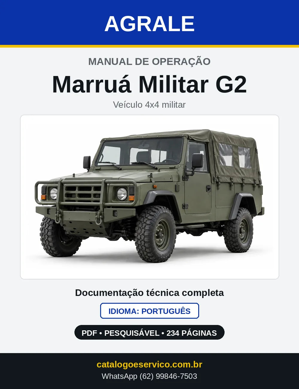 Capa do Manual de Operação Agrale Marruá Militar G2 em PDF