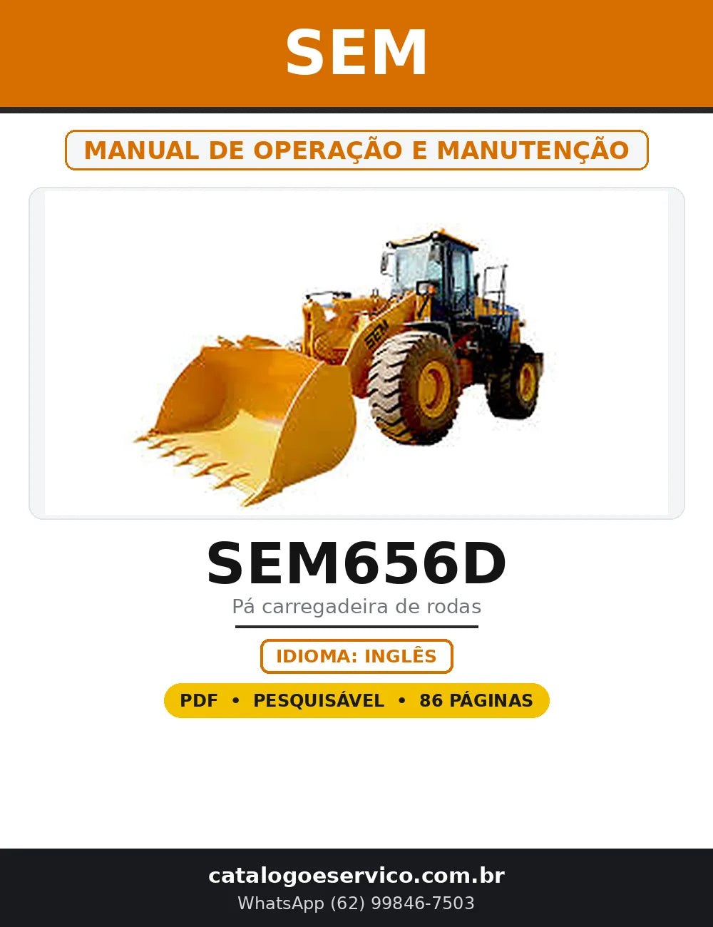 Capa do Manual de Operação e Manutenção SEM SEM656D em PDF com 86 páginas