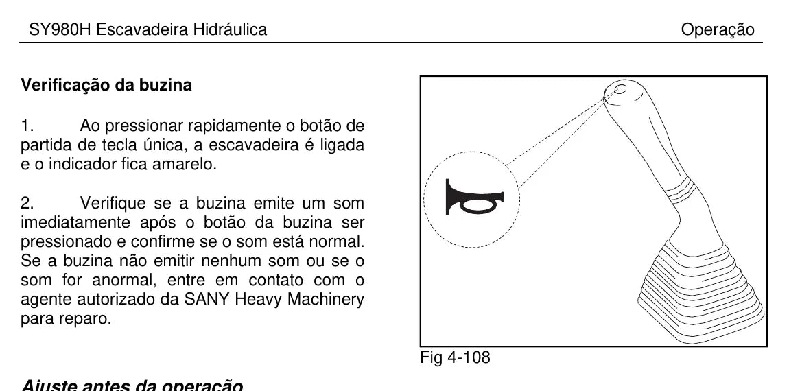 Manual de Operação e Manutenção SANY SY980H — página ilustrada 4