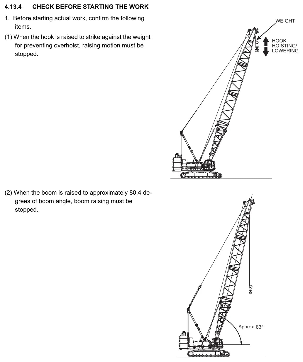 Tabela de valores de ajuste e vista de componente — Kobelco CKE2000
