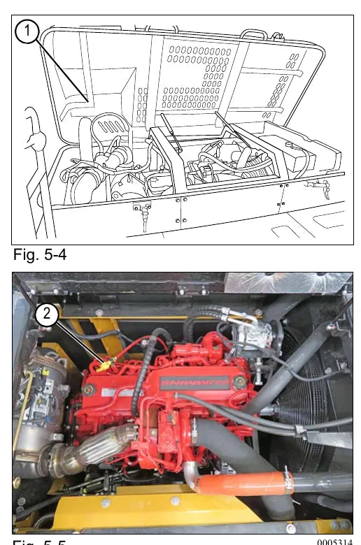 Página do Manual de Operação e Manutenção Sany SY265C LC/LR com orientações de manutenção
