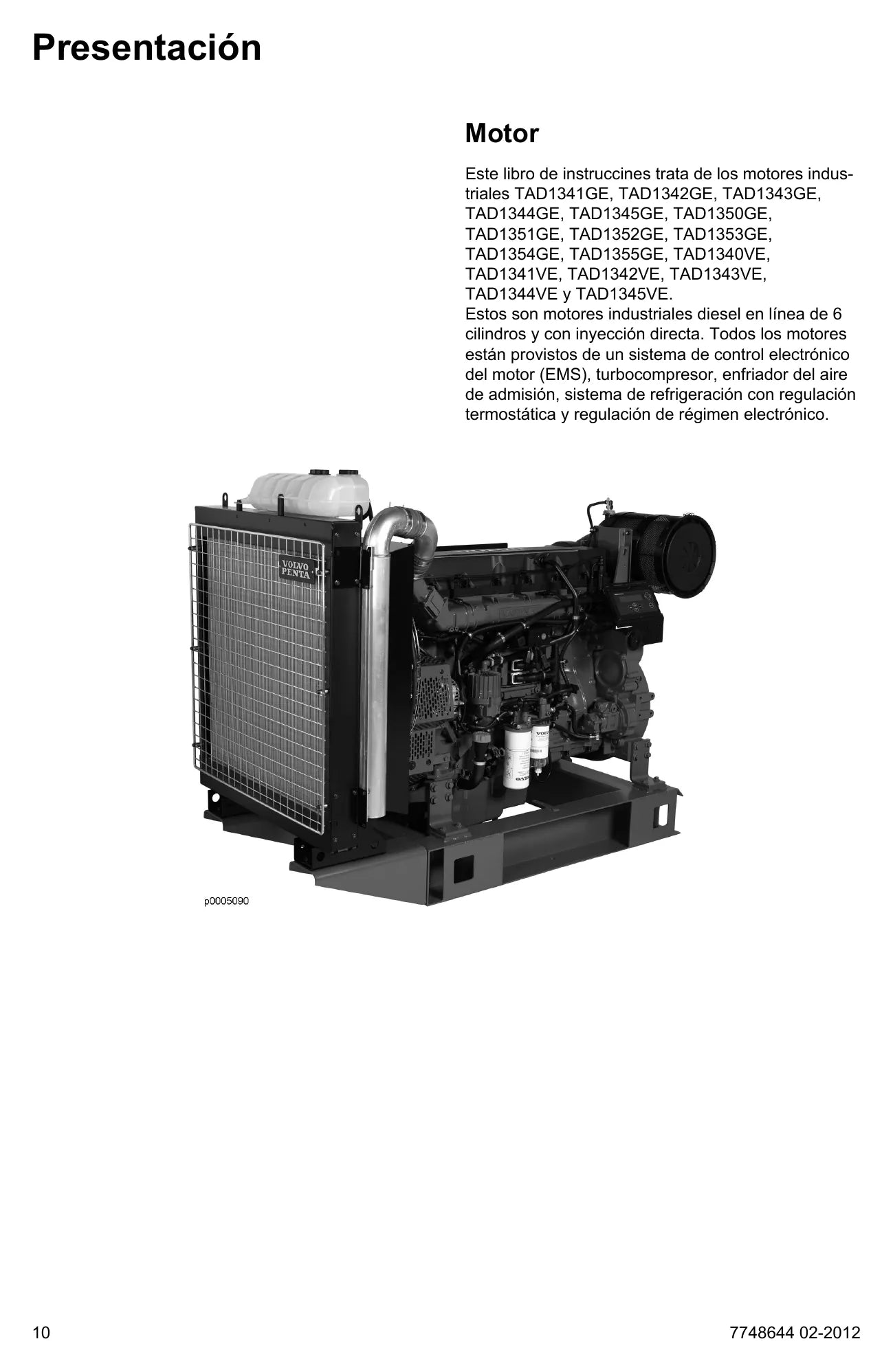 MANUAL DE OPERAÇÃO E MANUTENÇÃO - TAD1343GE, TAD1344GE, TAD1345GE, TAD1355GE VOLVO — diagrama técnico