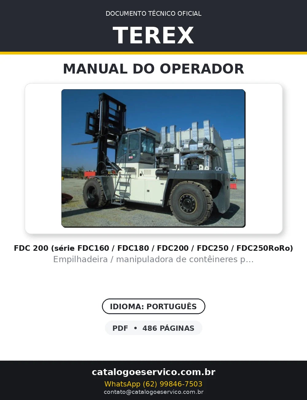 Manual De Operaçao E Manutençao TEREX - FDC 200 - Empilhadeira — capa