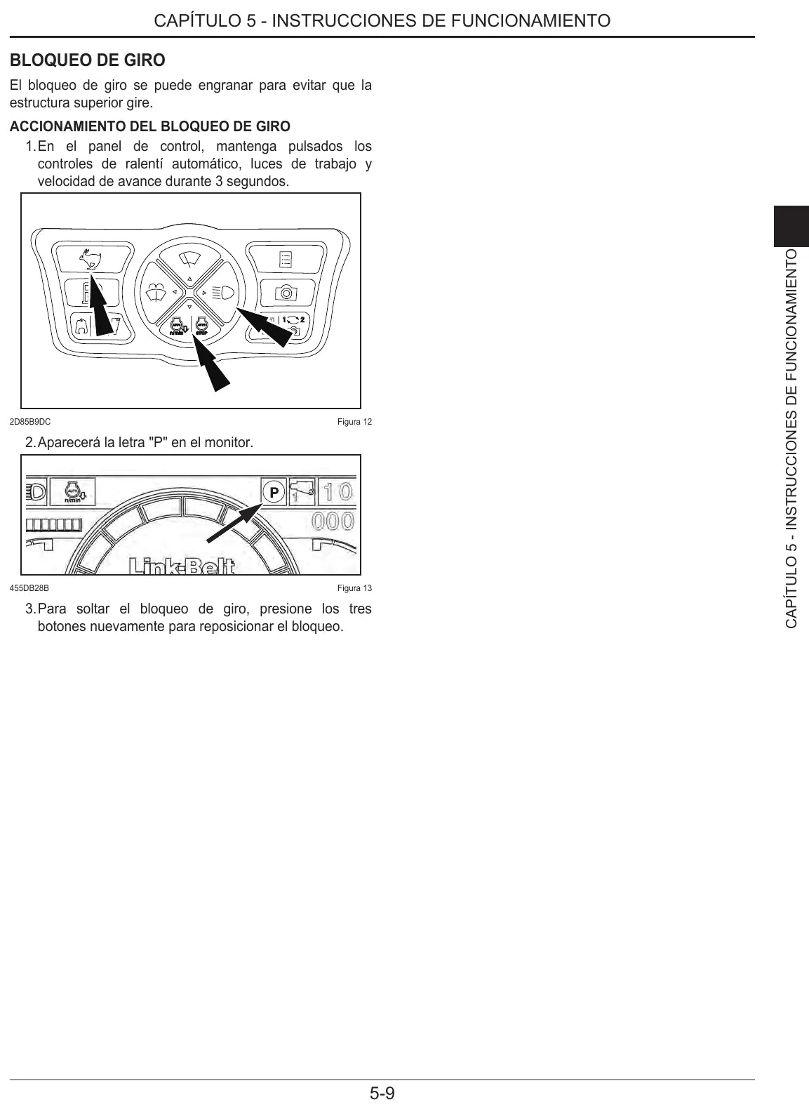 Detalhe de conjunto do Manual do Operador Link-Belt 210X3E com as referências de fábrica