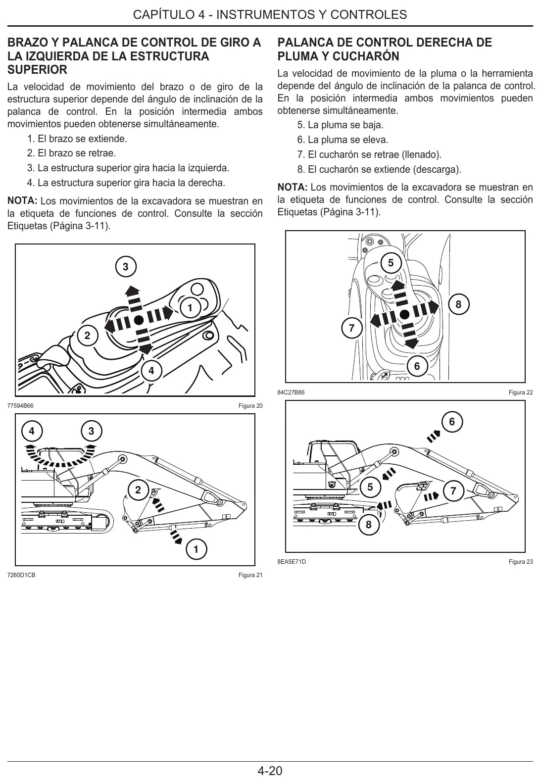 Página interna do Manual do Operador Link-Belt 210X3E — Escavadeira hidráulica
