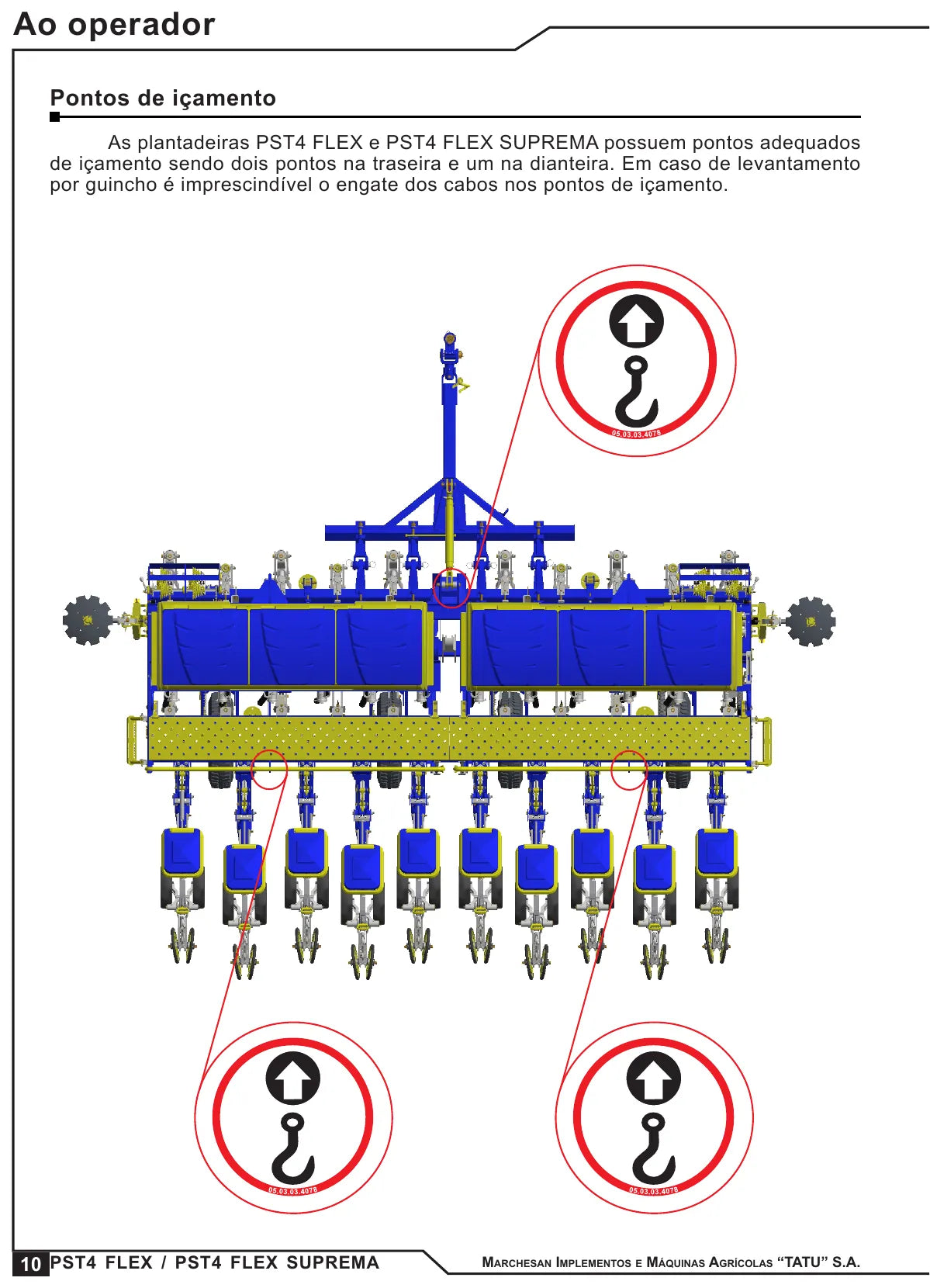 Vista explodida de conjunto do Manual de Instruções Tatu PST4 Flex / Suprema