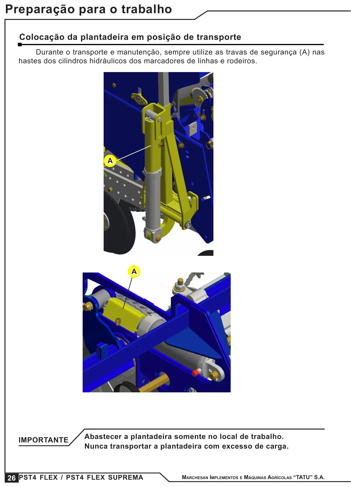Detalhe de conjunto do Manual de Instruções Tatu PST4 Flex / Suprema com as referências de fábrica