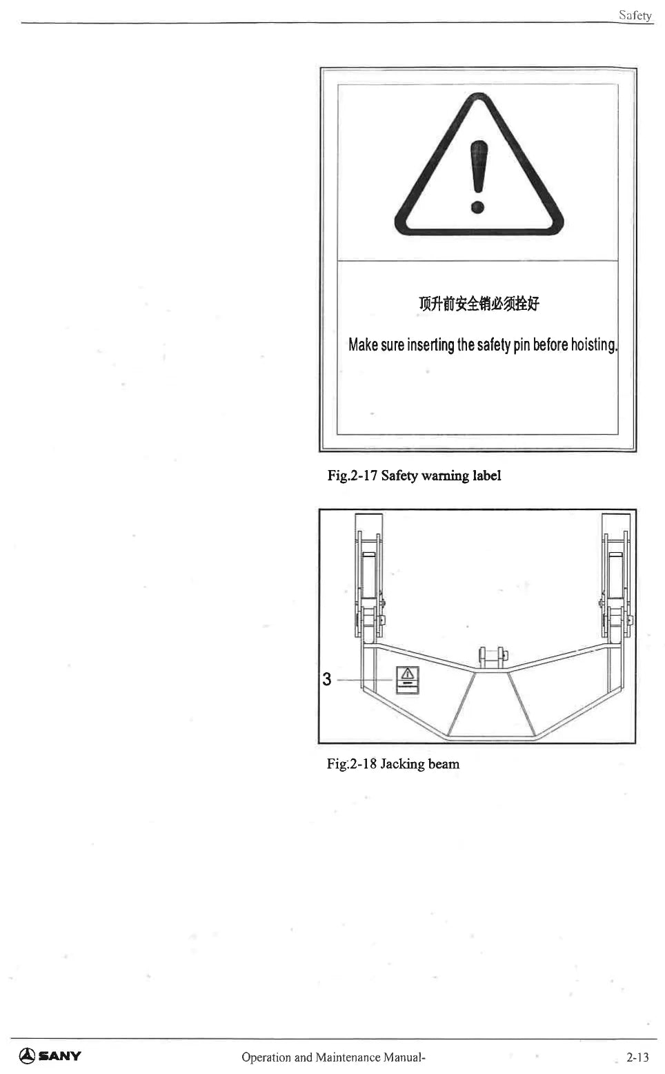 Ilustração do Manual de Operação Sany SFT250C — Grua torre