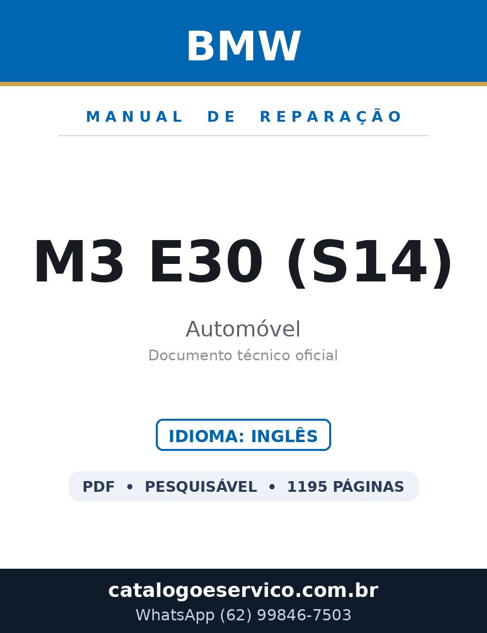 BMW M3 E30 (S14) — Manual de Reparação