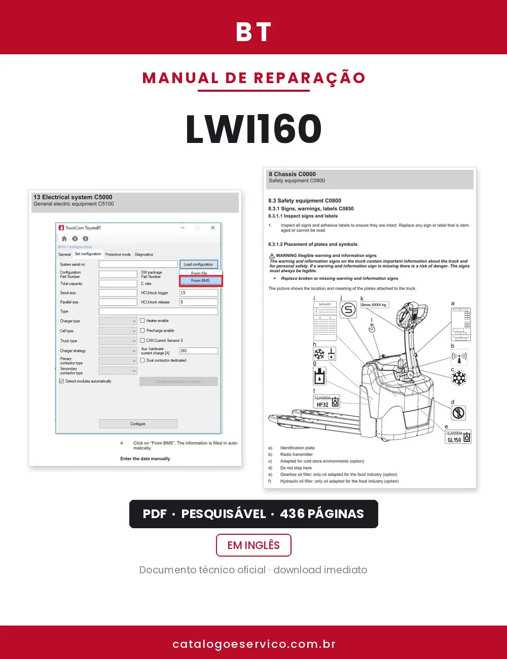 Manual de Reparação BT LWI160 — capa