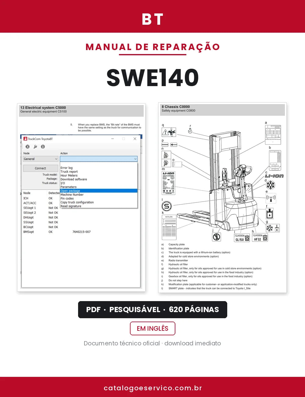 Manual de Reparação BT SWE140 — capa