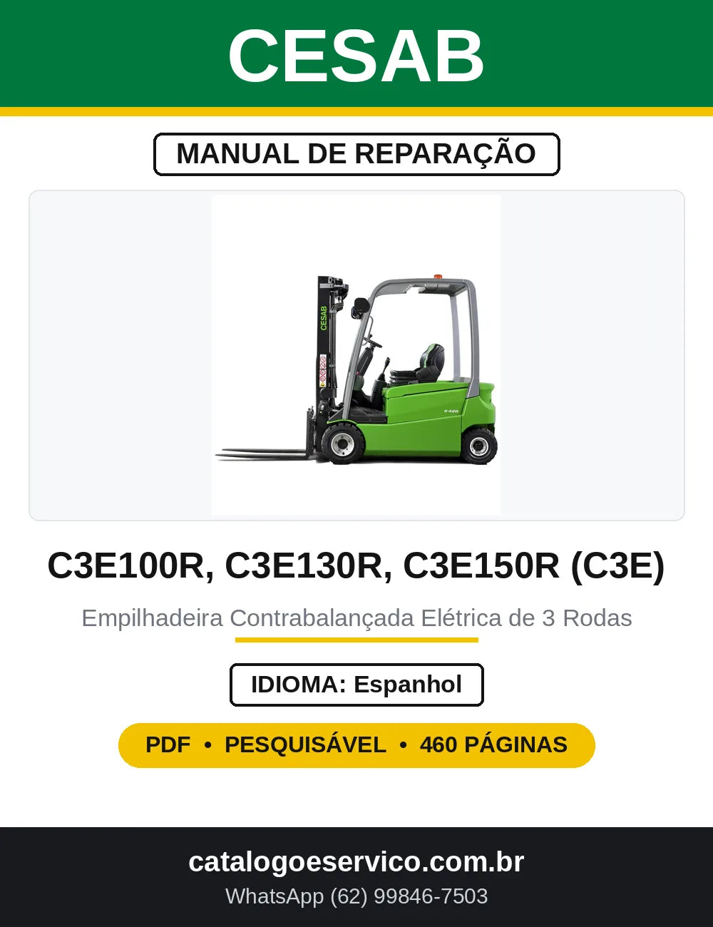 Manual de Reparação CESAB BT C3E100R C3E130R C3E150R — capa