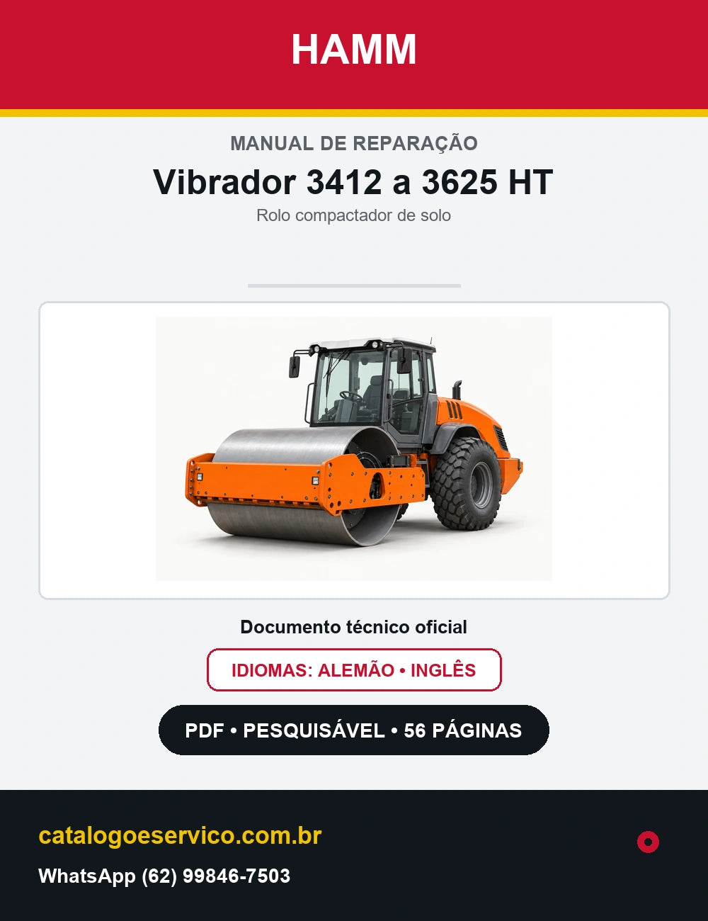 Manual de Reparação Hamm Vibrador 3412 a 3625 HT — capa