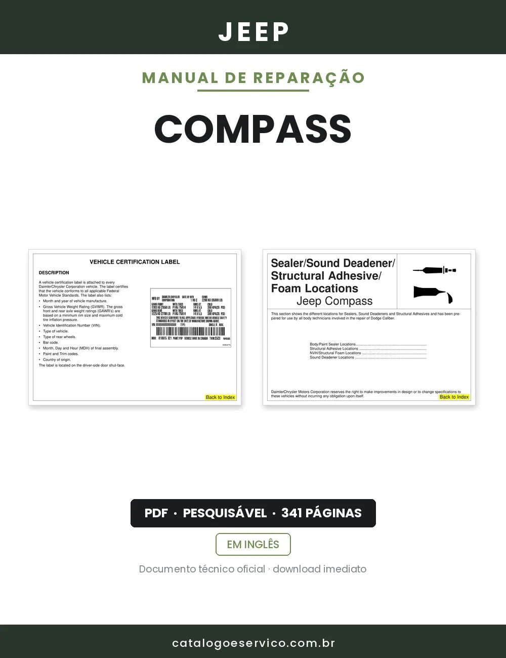 Manual de Reparação Jeep Compass — capa