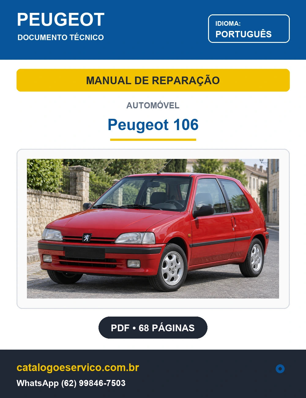 Capa Manual de Reparação Peugeot 106