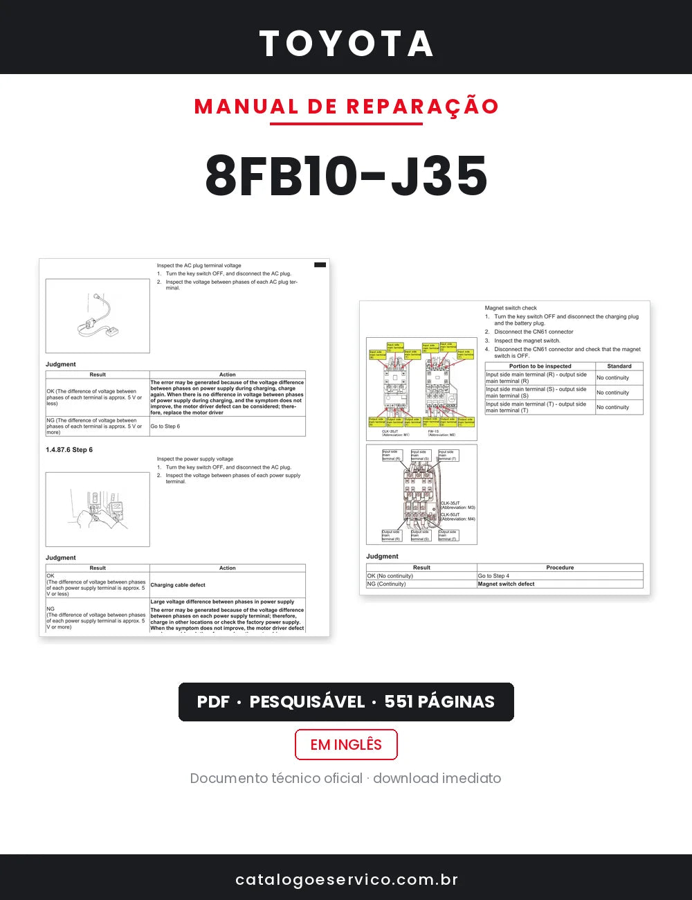 Manual de Reparação Toyota 8FB10-J35 — capa