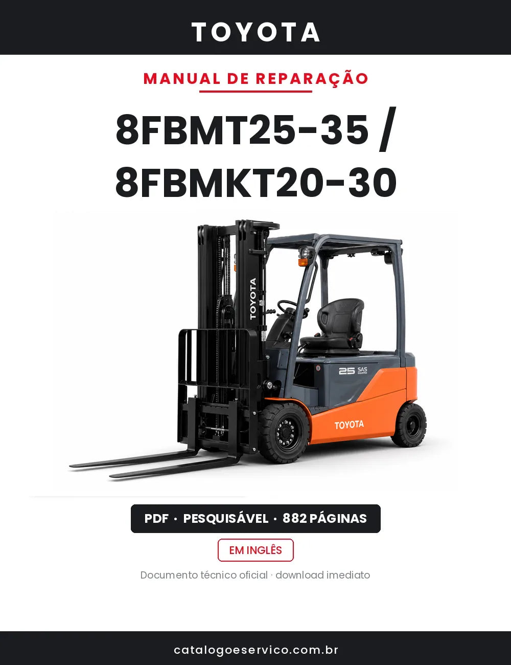 Manual de Reparação Toyota 8FBMT25-35 / 8FBMKT20-30 — capa