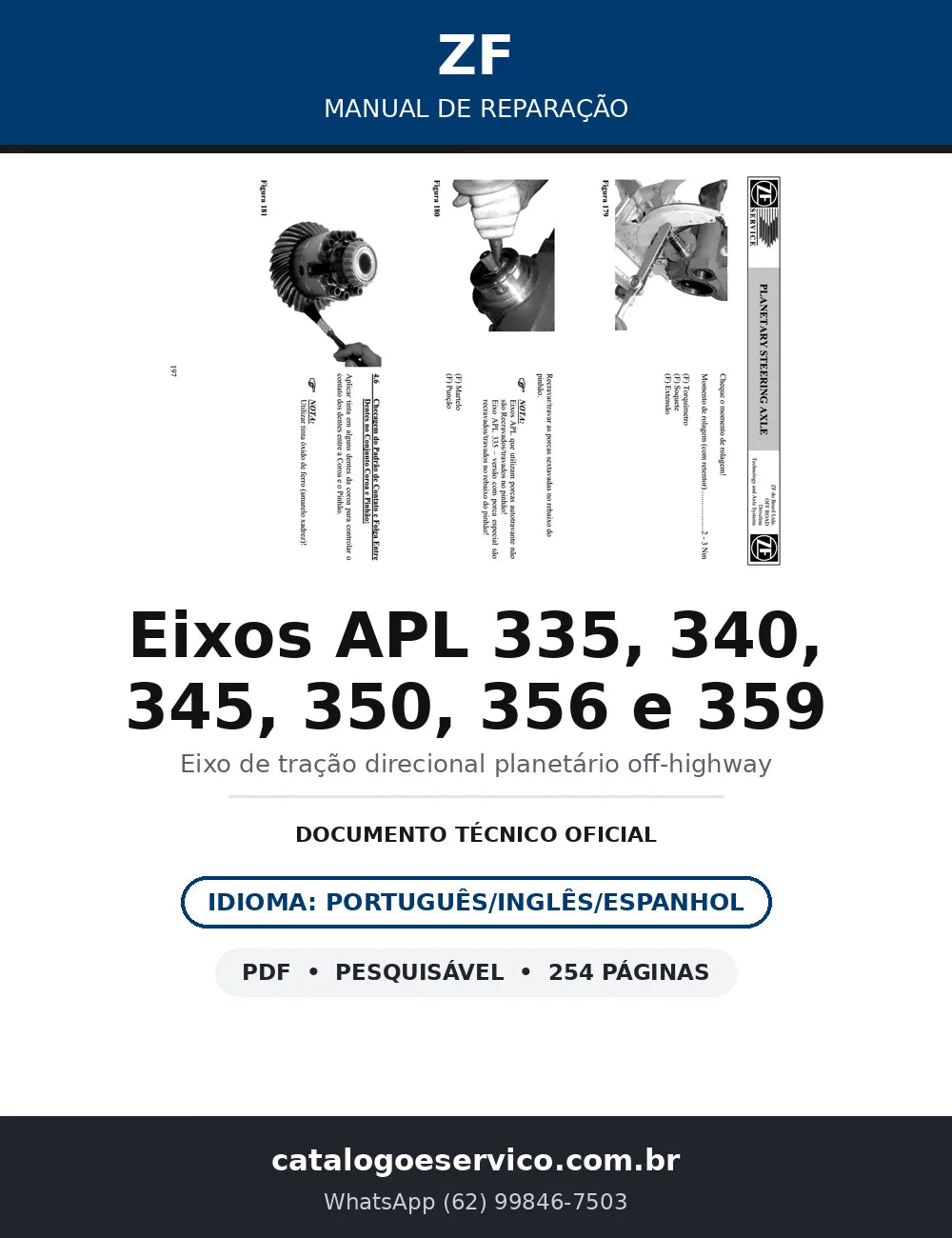 Manual de Reparação ZF Eixos de Tração Direcional APL 335, 340, 345, 350, 356 e 359 — capa