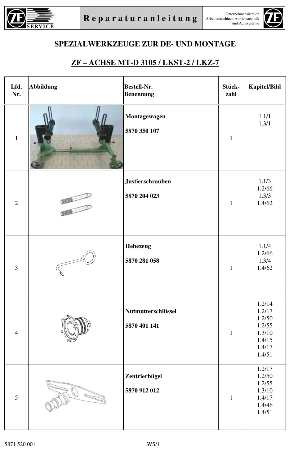 Manual de Reparação ZF Multitrac MT-D 3105 — amostra 2 de página interna do documento