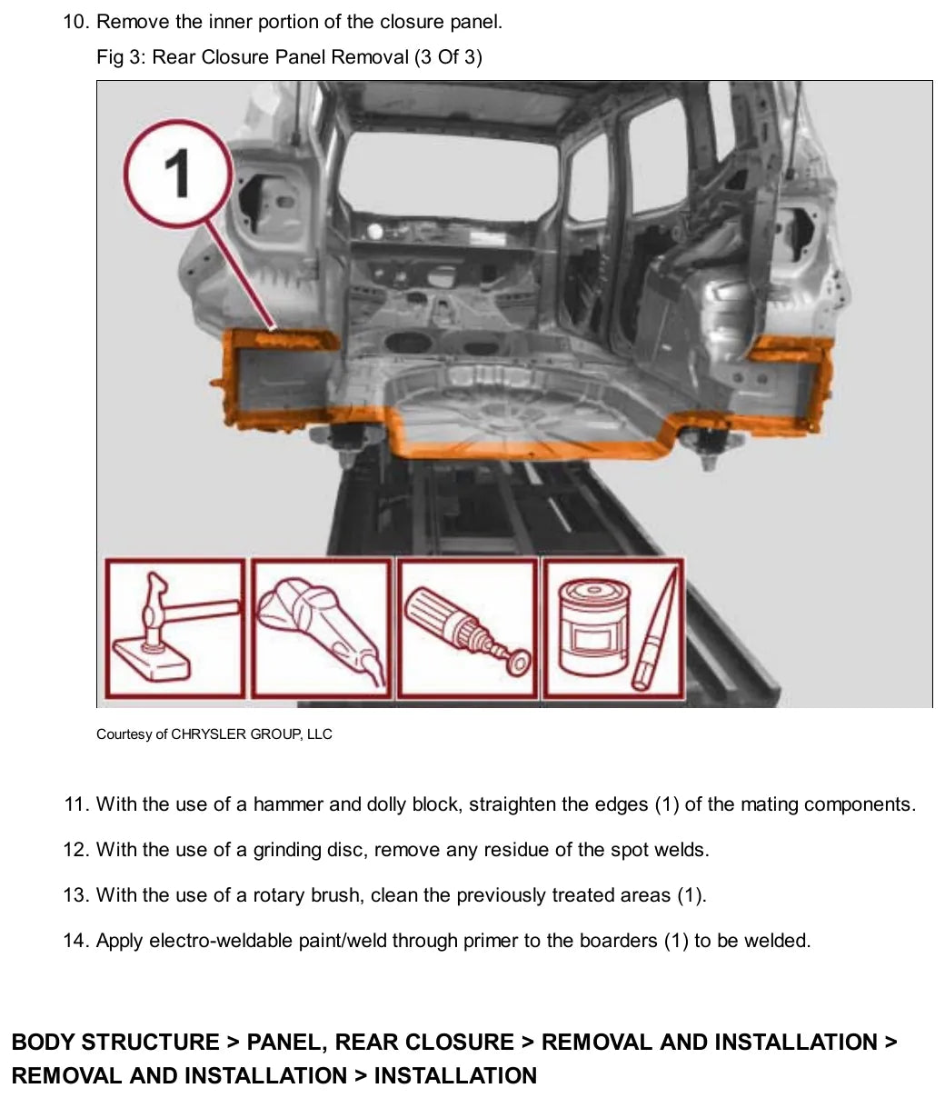 Vista explodida de conjunto do Manual de Serviço Jeep Jeep Renegade 2016