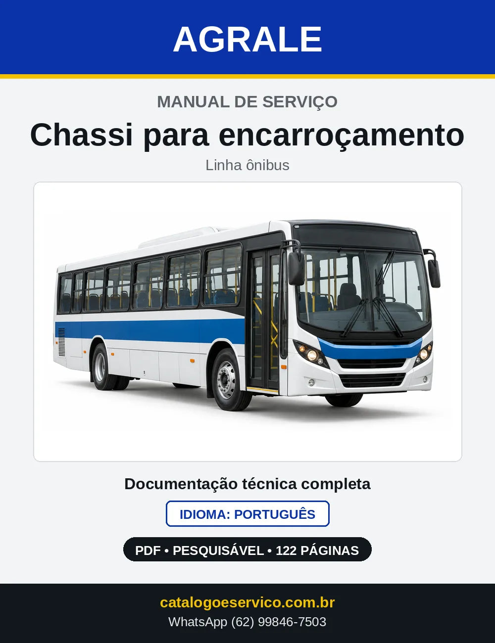 Capa do Manual de Serviço Agrale Chassi para encarroçamento em PDF