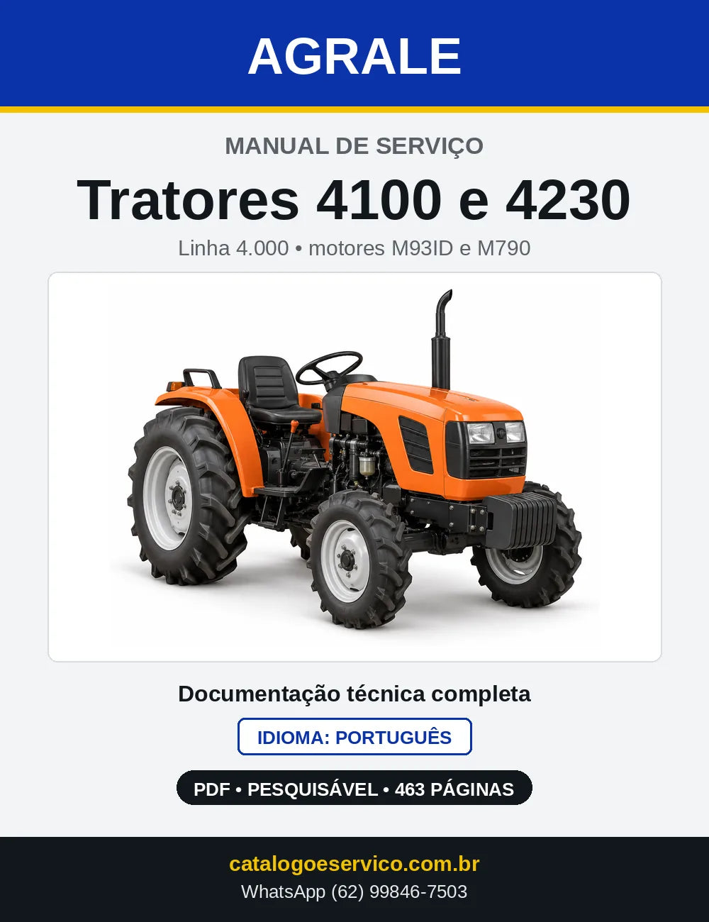 Capa do Manual de Serviço Agrale Tratores 4100 e 4230 em PDF