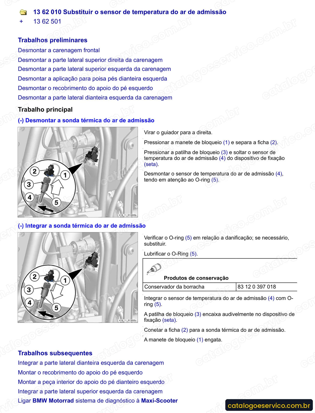 Página do Manual de Serviço BMW C 650 Sport 2016 com procedimento ilustrado (2)
