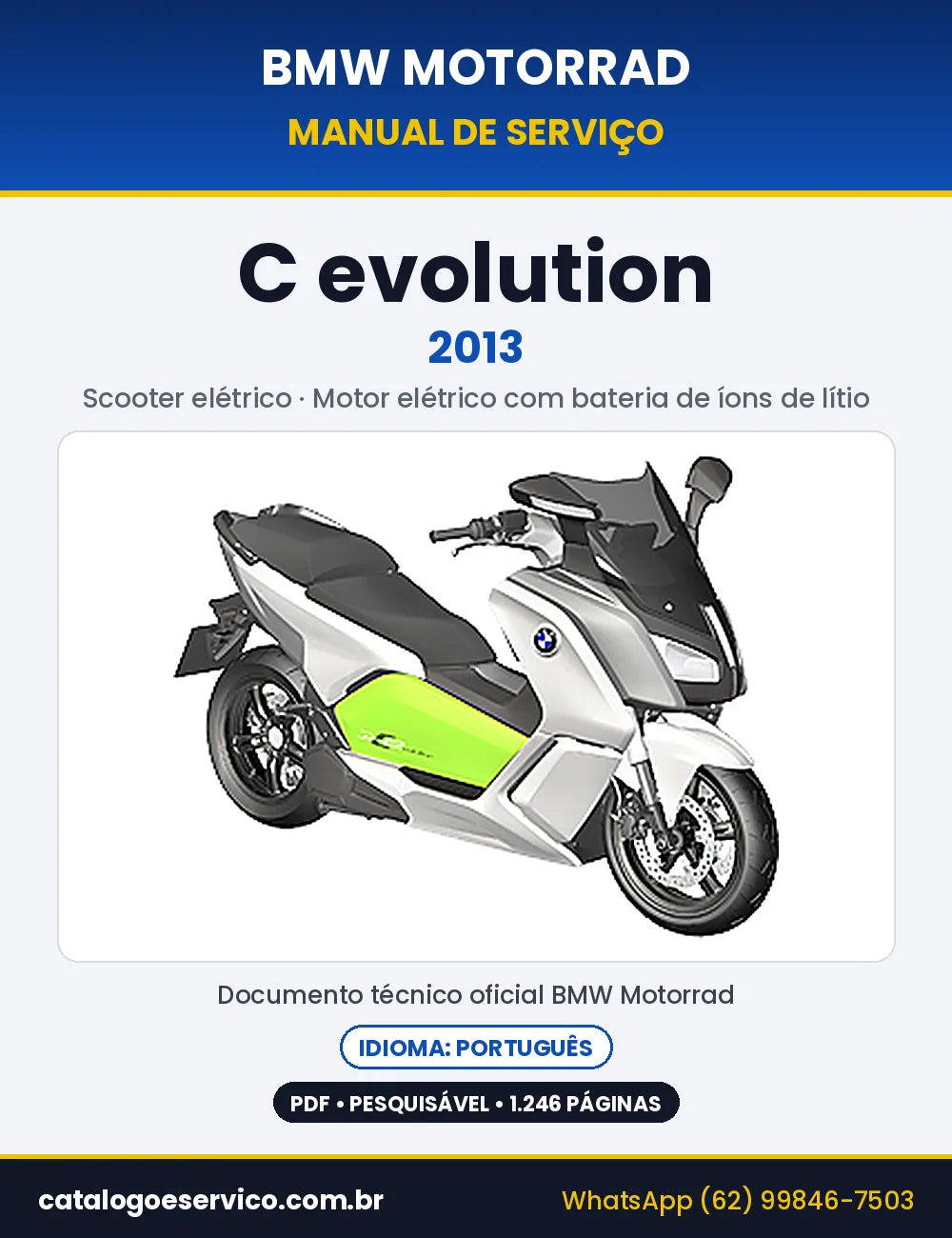 Capa do Manual de Serviço BMW C evolution 2013 em PDF