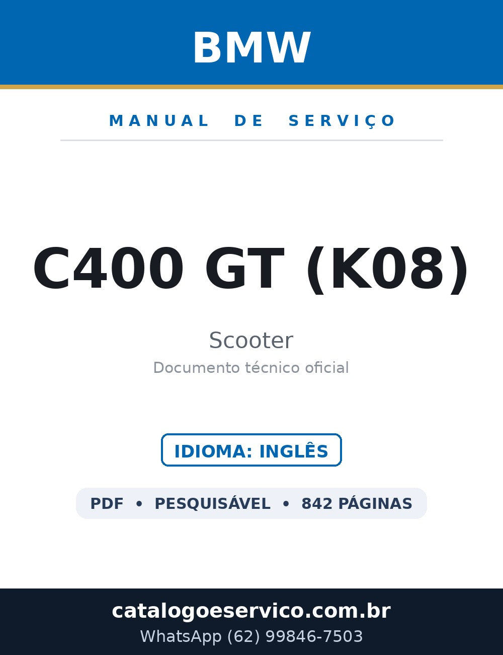 BMW C400 GT (K08) — Manual de Serviço