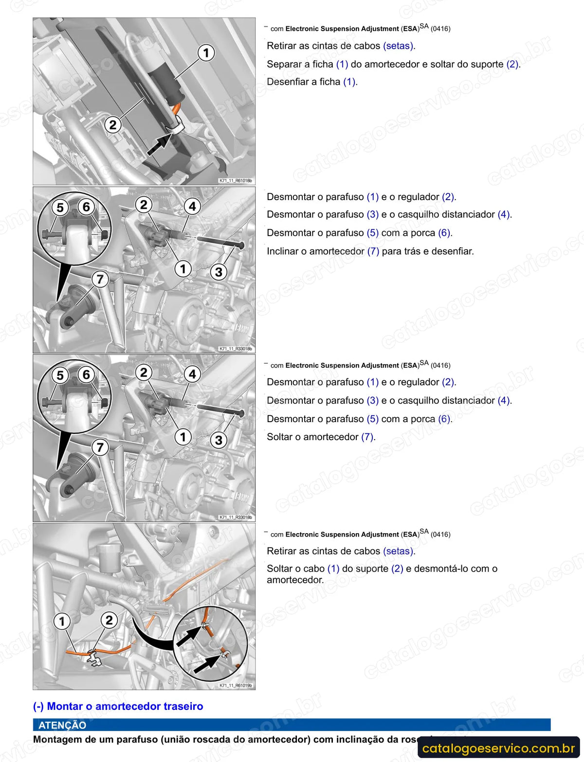 Página do Manual de Serviço BMW F 800 GT 2013 a 2015 com procedimento ilustrado (1)