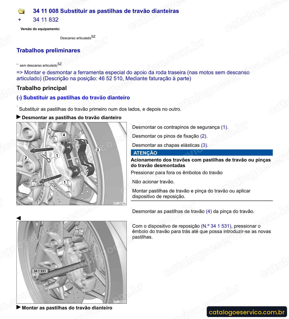 Página do Manual de Serviço BMW F 800 S 2006 com procedimento ilustrado (3)
