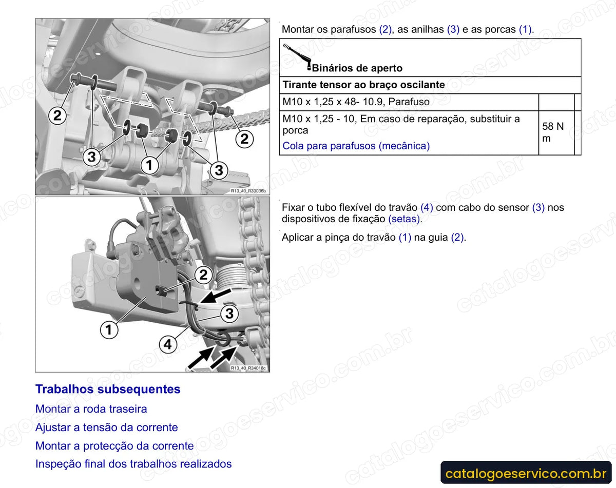 Página do Manual de Serviço BMW G 650 GS Sertão 2011 a 2012 com procedimento ilustrado (3)