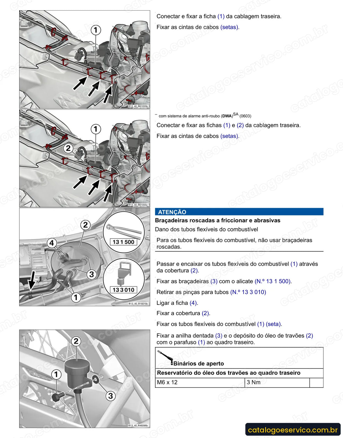Página do Manual de Serviço BMW G 650 GS Sertão 2011 a 2012 com procedimento ilustrado (4)