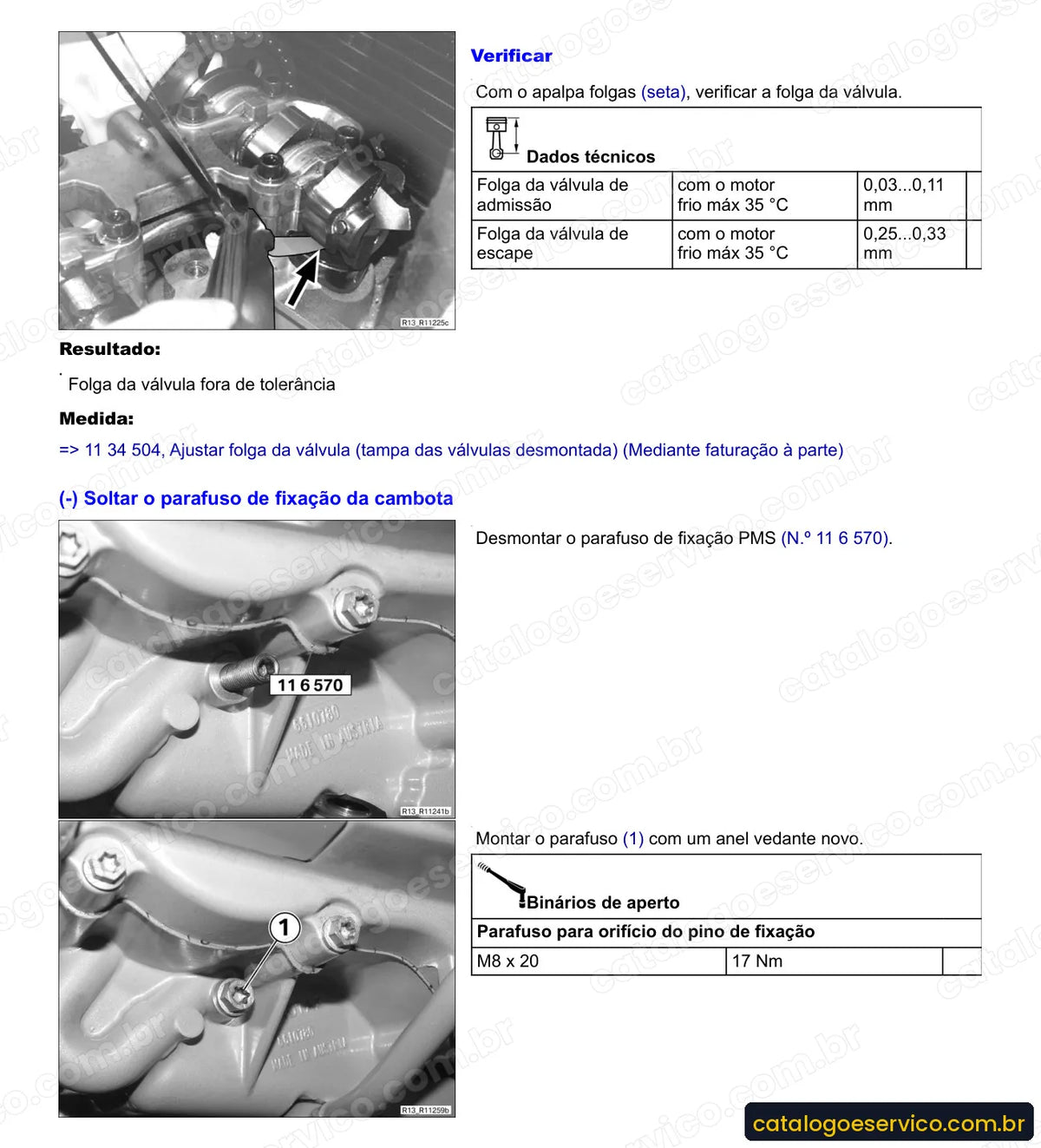 Página do Manual de Serviço BMW G 650 GS 2009 a 2011 com procedimento ilustrado (1)
